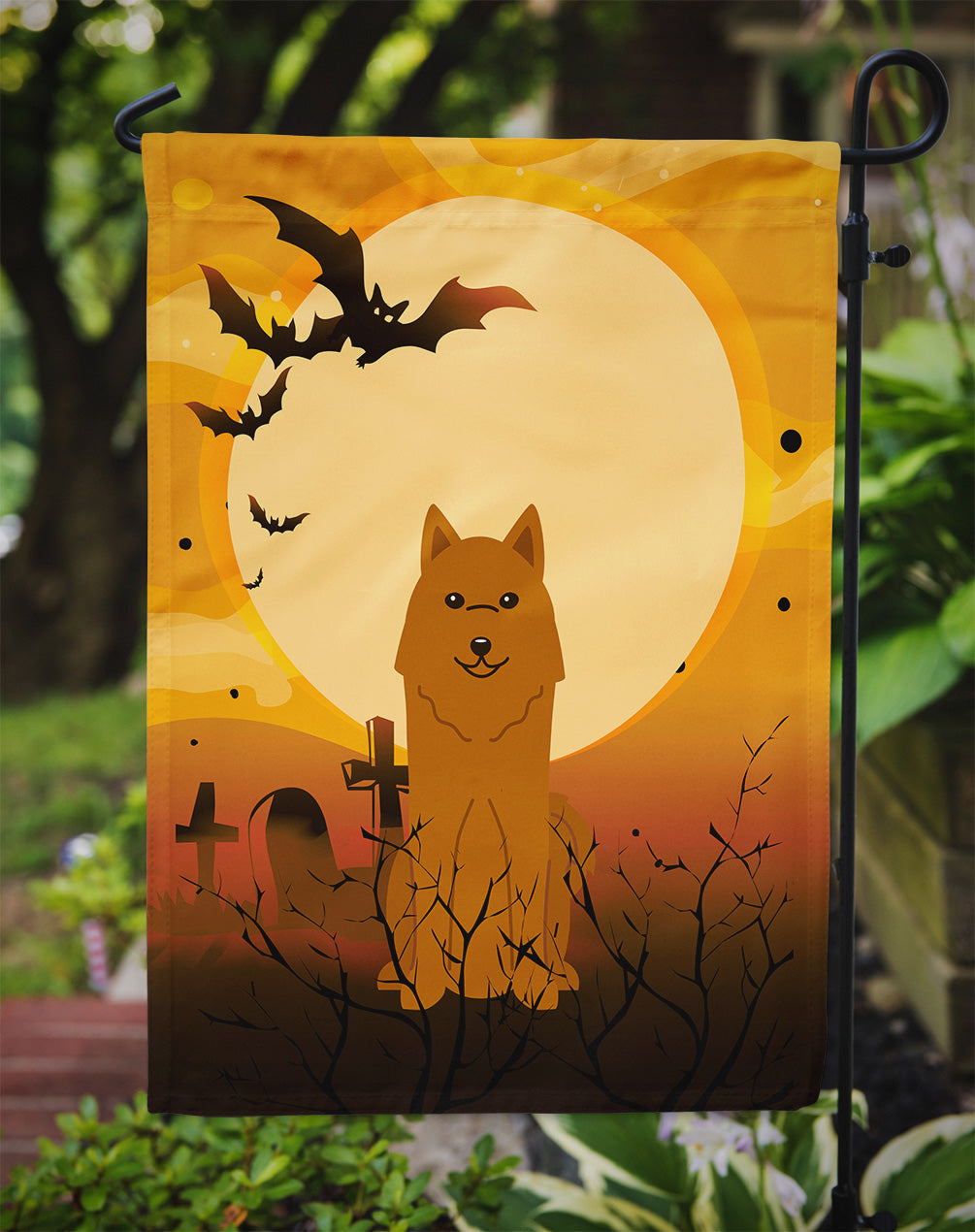 Halloween Karelian Bear Dog Garden Flag Mailbox Decorative Yard Banner Outside Patio Artwork for Flower Beds, Garden Size, Multicolor
