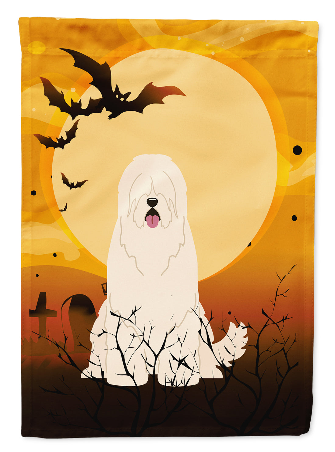 Halloween South Russian Sheepdog Garden Flag Mailbox Decorative Yard Banner Outside Patio Artwork for Flower Beds, Garden Size, Multicolor