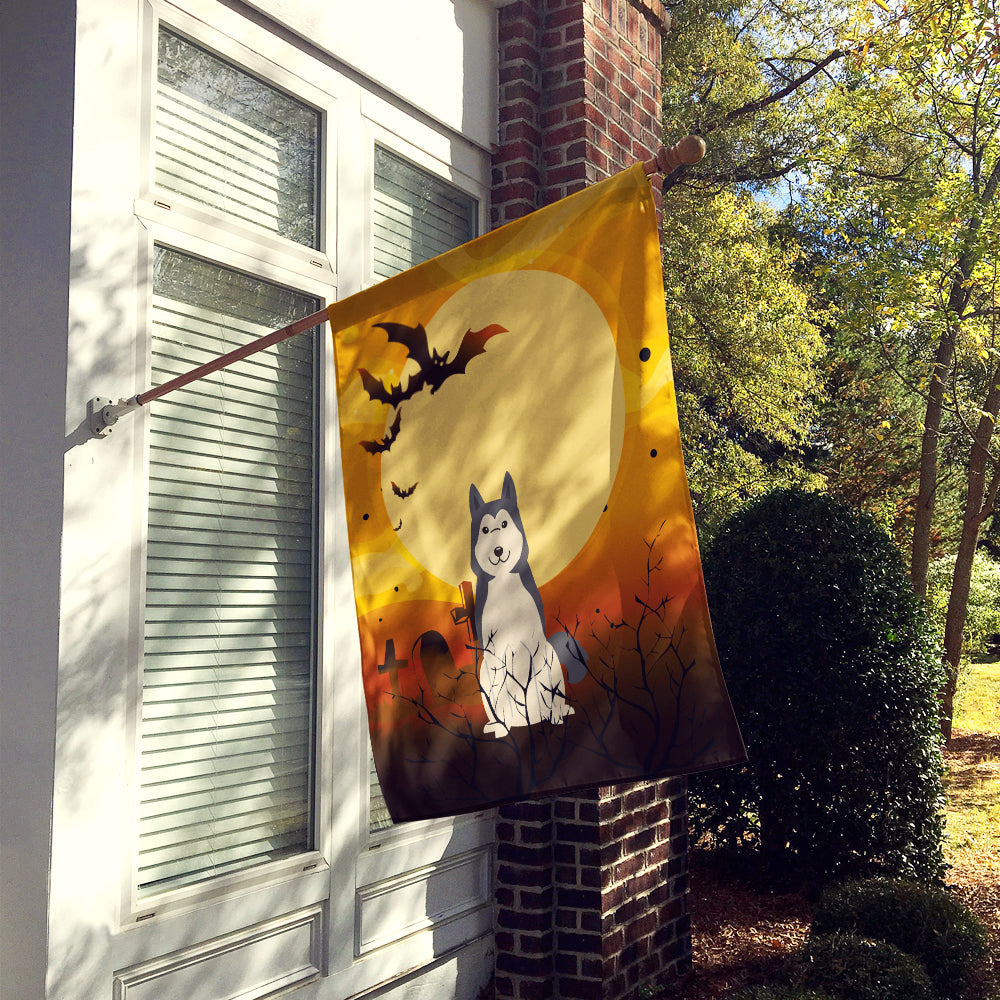 Halloween West Siberian Laika Spitz House Flag 28x40 Porch Sleeve Pole Decorative Outside Yard Banner Artwork Wall Hanging, Polyester