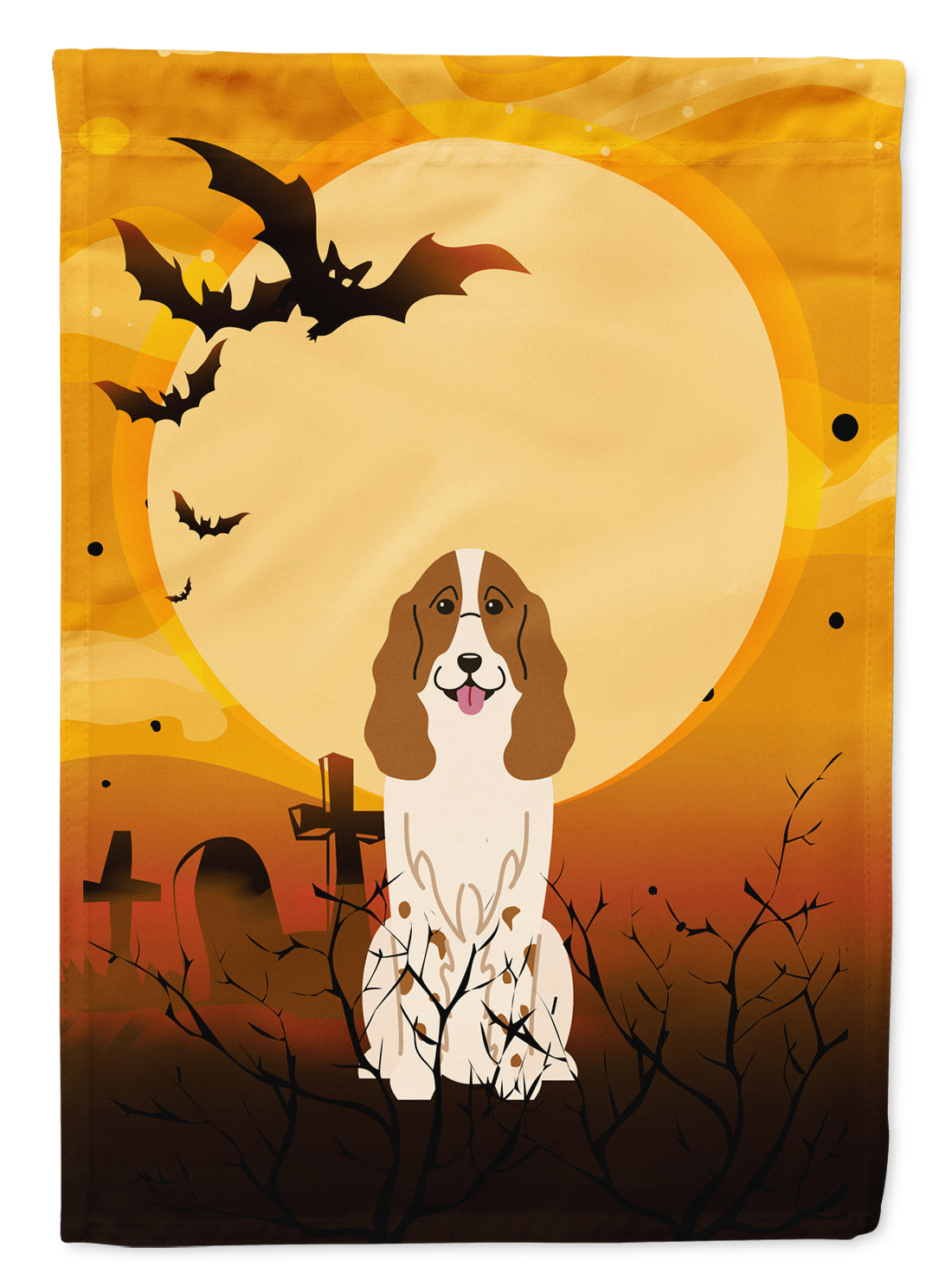 Halloween Russian Spaniel Garden Flag Mailbox Decorative Yard Banner Outside Patio Artwork for Flower Beds, Garden Size, Multicolor