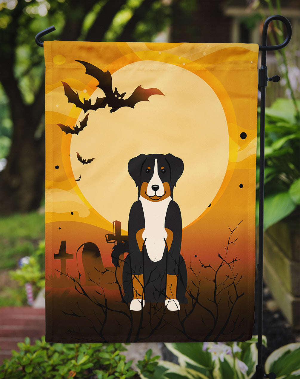 Halloween Appenzeller Sennenhund Garden Flag Mailbox Decorative Yard Banner Outside Patio Artwork for Flower Beds, Garden Size, Multicolor