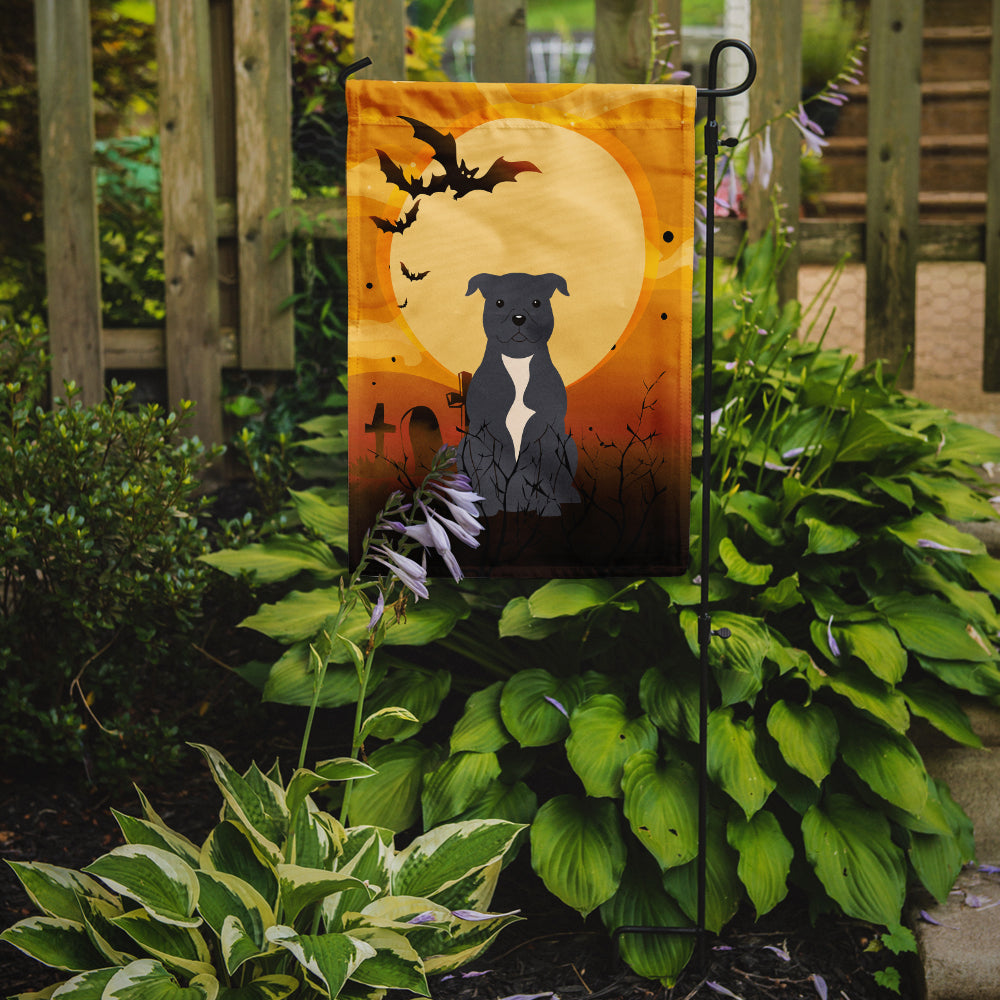 Halloween Staffordshire Bull Terrier Blue Garden Flag Mailbox Decorative Yard Banner Outside Patio Artwork for Flower Beds, Garden Size, Multicolor