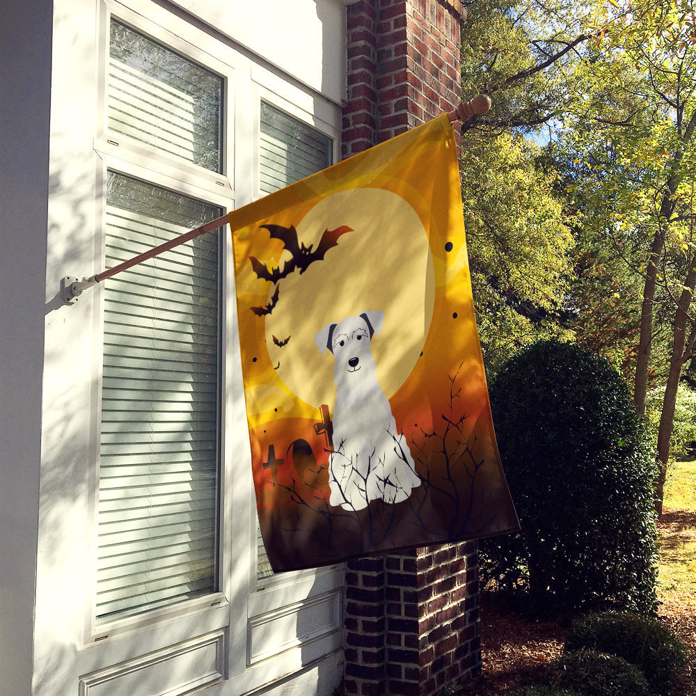 Halloween Miniature Schnauzer White House Flag 28x40 Porch Sleeve Pole Decorative Outside Yard Banner Artwork Wall Hanging, Polyester