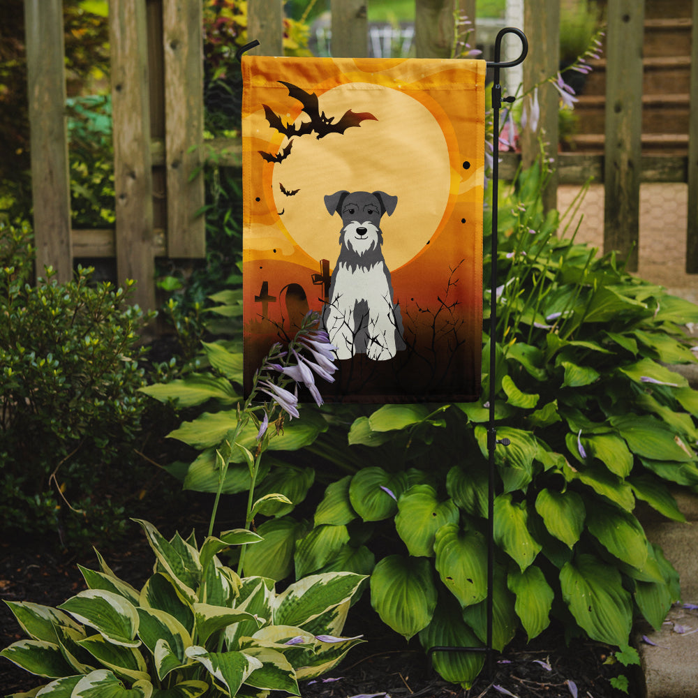 Halloween Miniature Schnauzer Salt and Pepper Garden Flag Mailbox Decorative Yard Banner Outside Patio Artwork for Flower Beds, Garden Size, Multicolor