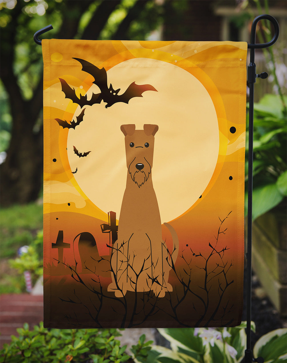 Halloween Irish Terrier Garden Flag Mailbox Decorative Yard Banner Outside Patio Artwork for Flower Beds, Garden Size, Multicolor