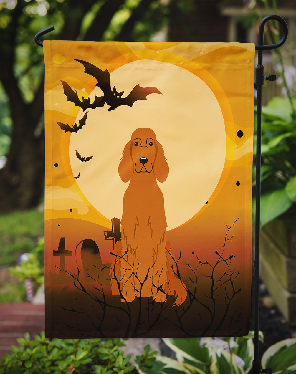 Halloween Irish Setter Garden Flag Mailbox Decorative Yard Banner Outside Patio Artwork for Flower Beds, Garden Size, Multicolor