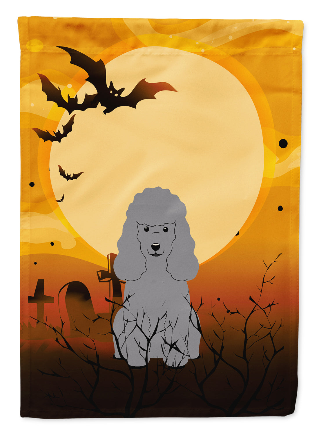 Halloween Poodle Silver Garden Flag Mailbox Decorative Yard Banner Outside Patio Artwork for Flower Beds, Garden Size, Multicolor
