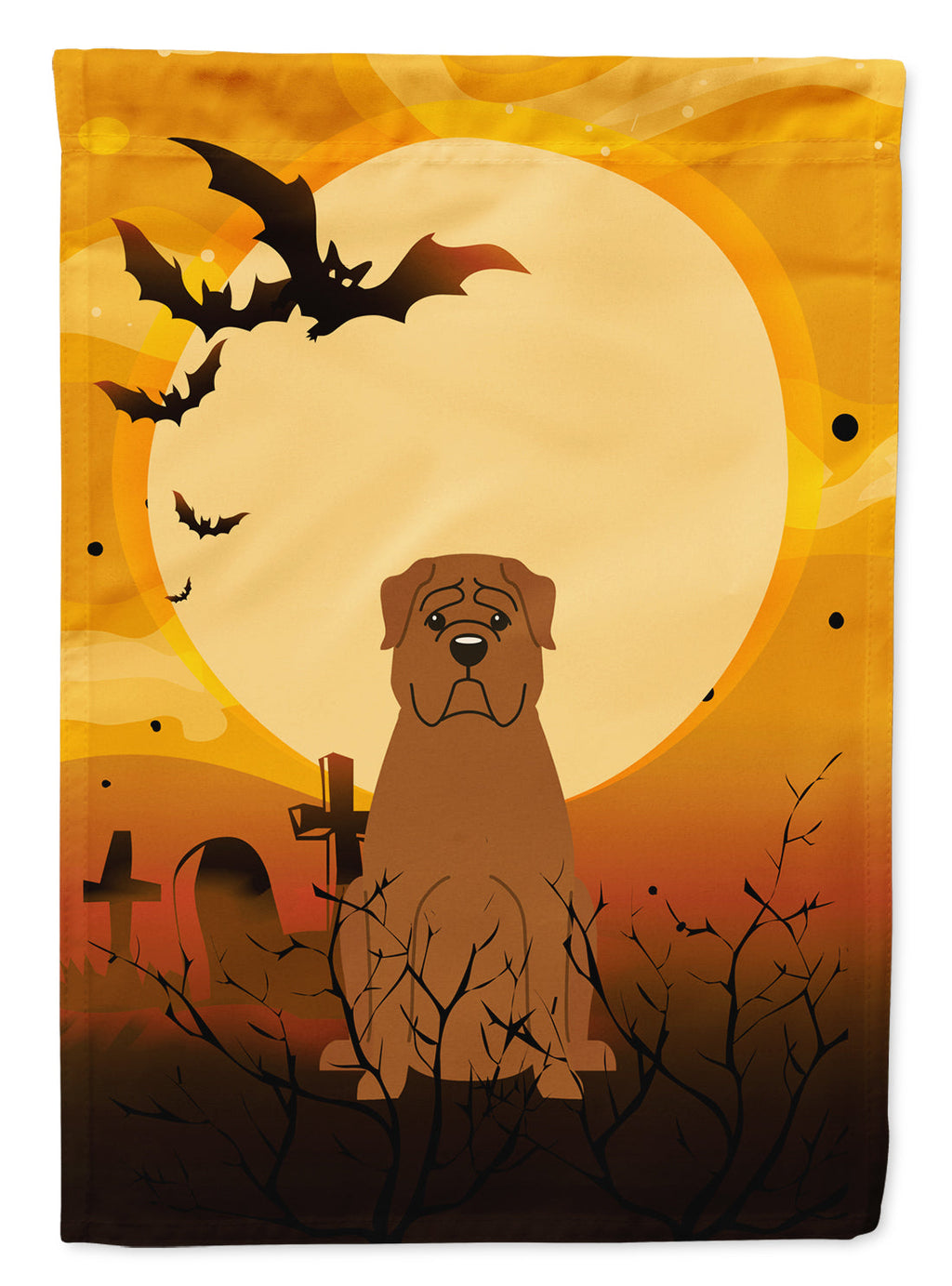 Halloween Dogue de Bourdeaux Garden Flag Mailbox Decorative Yard Banner Outside Patio Artwork for Flower Beds, Garden Size, Multicolor