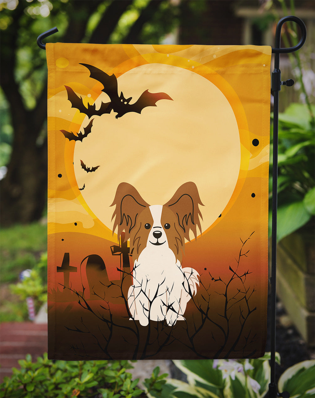 Halloween Papillon Red White Garden Flag Mailbox Decorative Yard Banner Outside Patio Artwork for Flower Beds, Garden Size, Multicolor