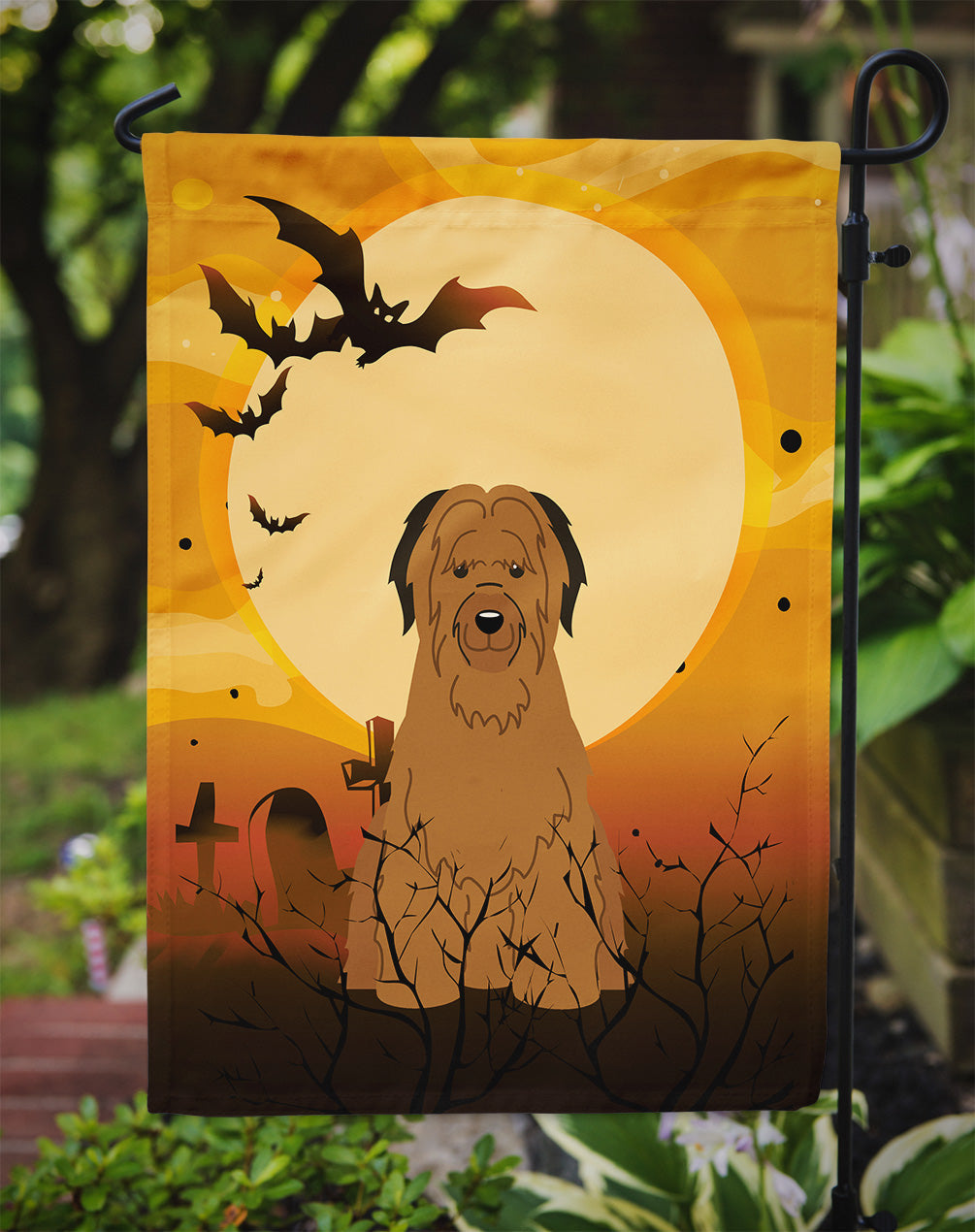 Halloween Briard Brown Garden Flag Mailbox Decorative Yard Banner Outside Patio Artwork for Flower Beds, Garden Size, Multicolor