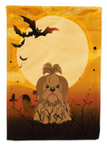 Halloween Shih Tzu Silver Chocolate Garden Flag Mailbox Decorative Yard Banner Outside Patio Artwork for Flower Beds, Garden Size, Multicolor
