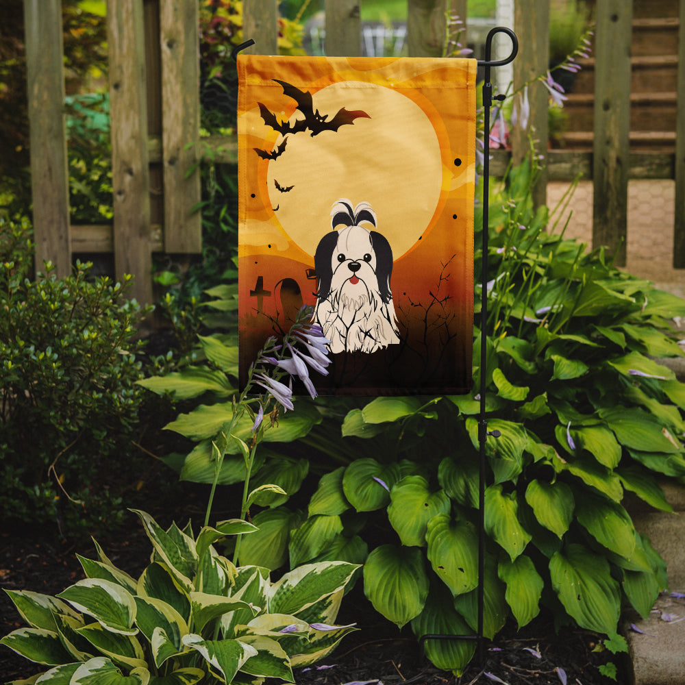 Halloween Shih Tzu Black White Garden Flag Mailbox Decorative Yard Banner Outside Patio Artwork for Flower Beds, Garden Size, Multicolor