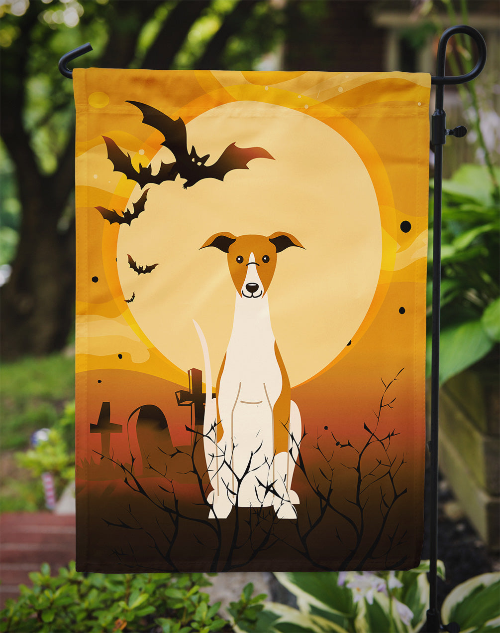 Halloween Whippet Garden Flag Mailbox Decorative Yard Banner Outside Patio Artwork for Flower Beds, Garden Size, Multicolor