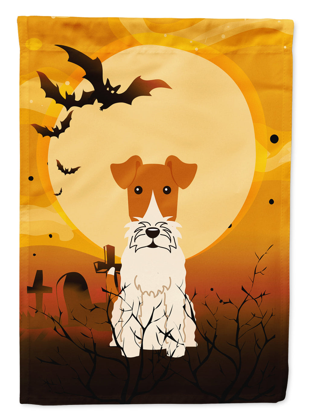 Halloween Wire Fox Terrier Garden Flag Mailbox Decorative Yard Banner Outside Patio Artwork for Flower Beds, Garden Size, Multicolor