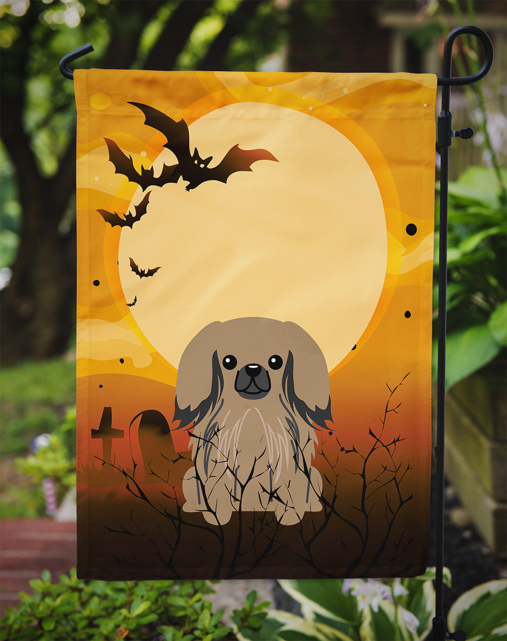 Halloween Pekingese Tan Garden Flag Mailbox Decorative Yard Banner Outside Patio Artwork for Flower Beds, Garden Size, Multicolor