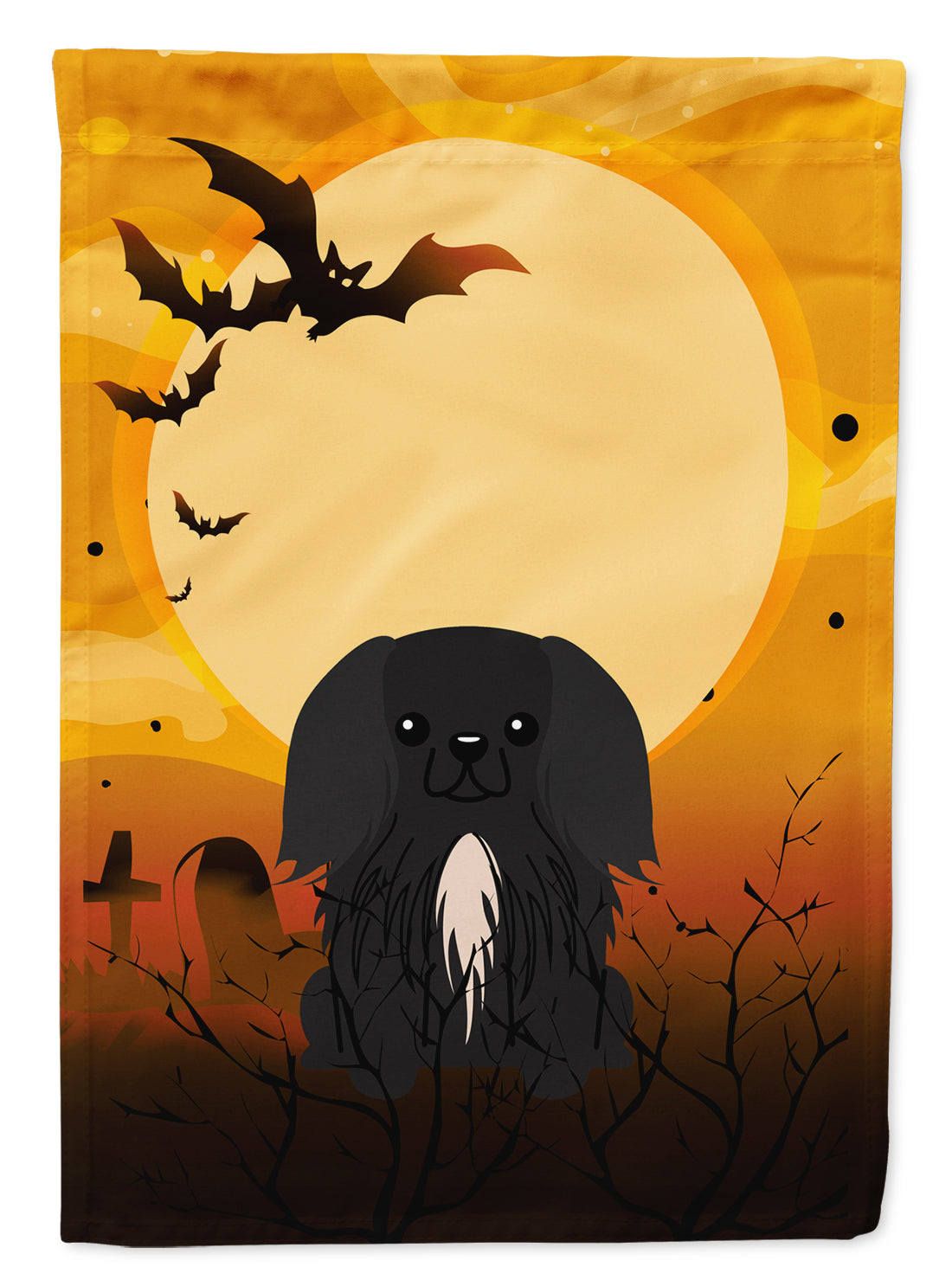 Halloween Pekingese Black Garden Flag Mailbox Decorative Yard Banner Outside Patio Artwork for Flower Beds, Garden Size, Multicolor
