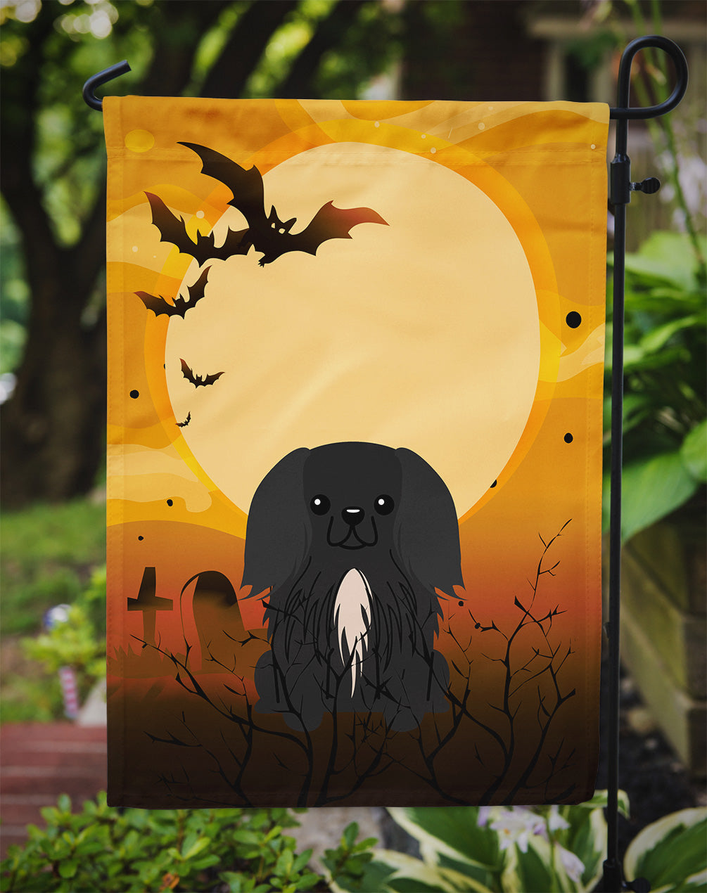 Halloween Pekingese Black Garden Flag Mailbox Decorative Yard Banner Outside Patio Artwork for Flower Beds, Garden Size, Multicolor