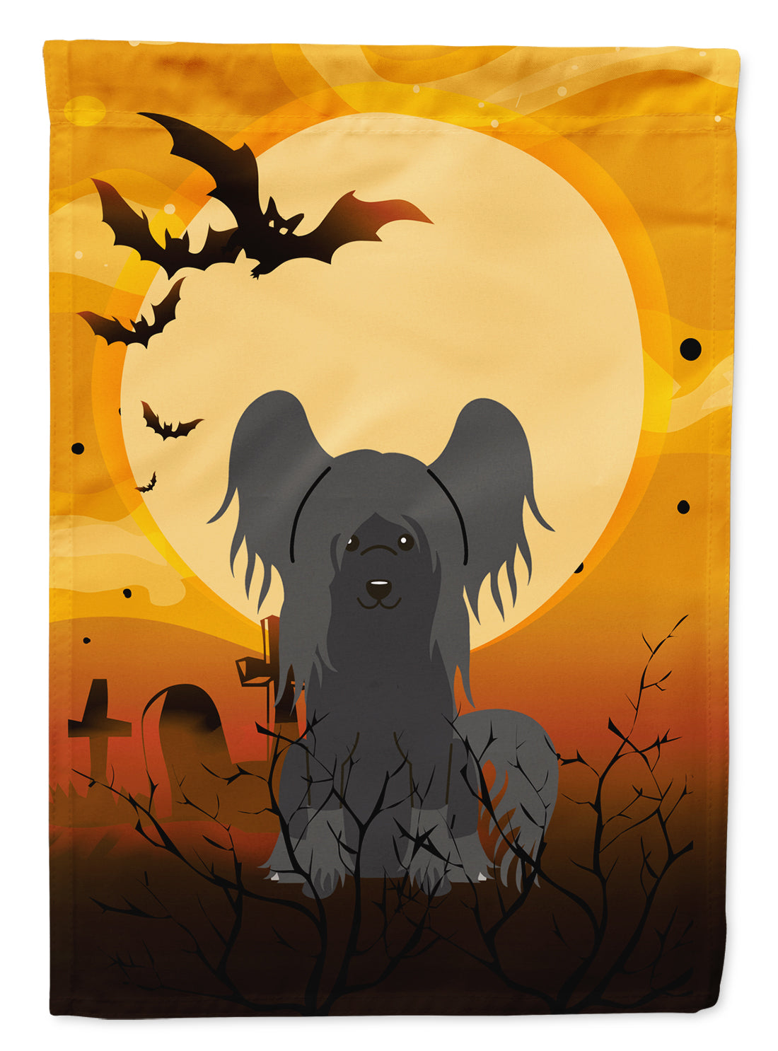 Halloween Chinese Crested Black Garden Flag Mailbox Decorative Yard Banner Outside Patio Artwork for Flower Beds, Garden Size, Multicolor