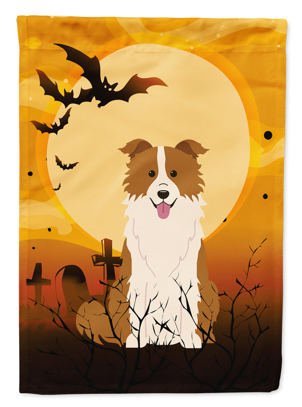 Halloween Border Collie Red White Garden Flag Mailbox Decorative Yard Banner Outside Patio Artwork for Flower Beds, Garden Size, Multicolor