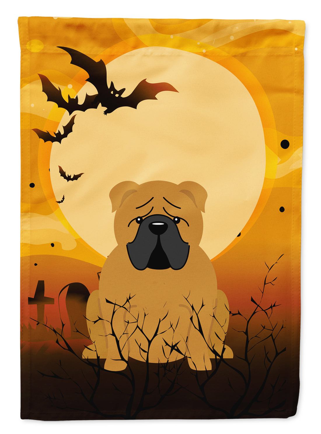 Halloween English Bulldog Red Garden Flag Mailbox Decorative Yard Banner Outside Patio Artwork for Flower Beds, Garden Size, Multicolor