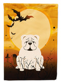 Halloween English Bulldog White Garden Flag Mailbox Decorative Yard Banner Outside Patio Artwork for Flower Beds, Garden Size, Multicolor