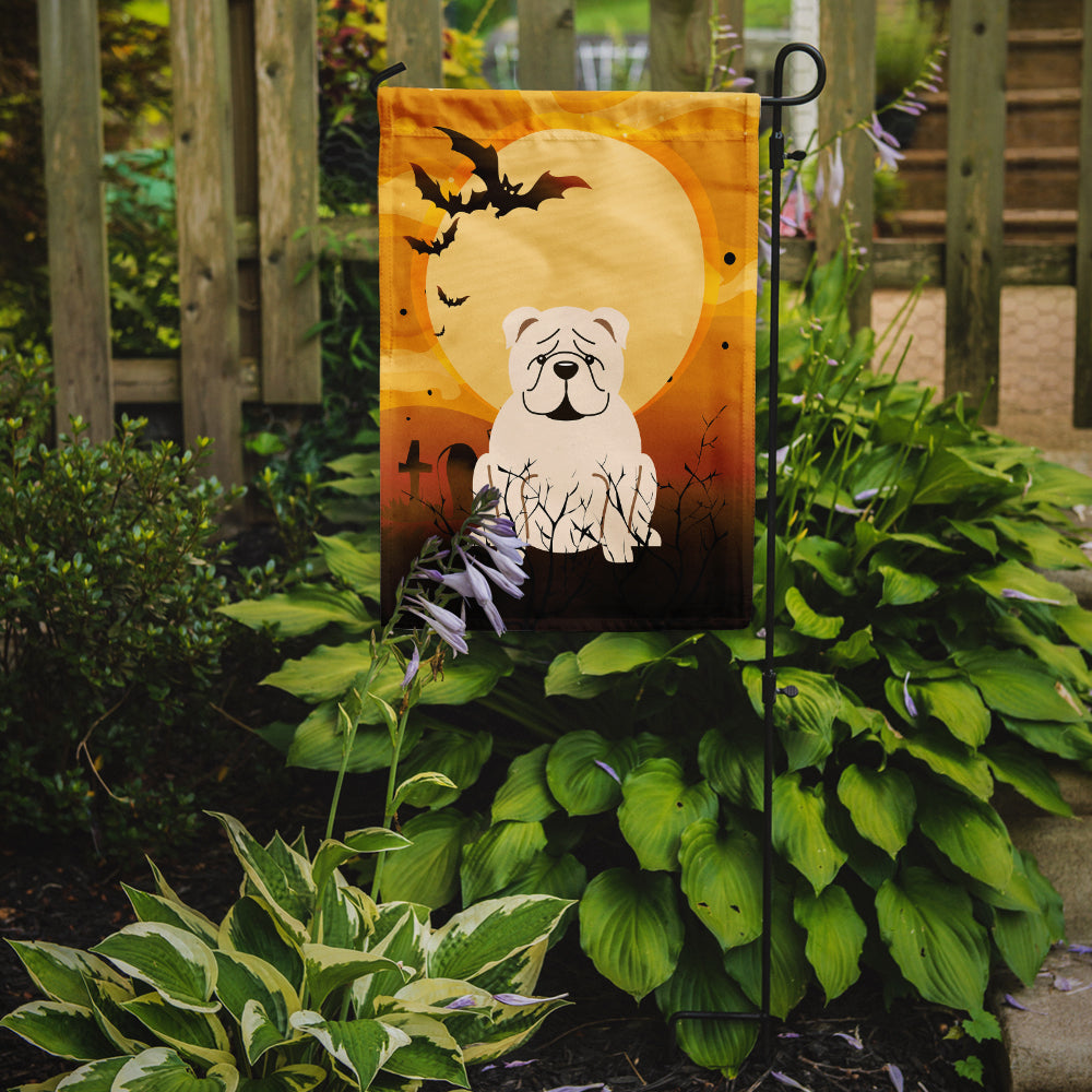 Halloween English Bulldog White Garden Flag Mailbox Decorative Yard Banner Outside Patio Artwork for Flower Beds, Garden Size, Multicolor