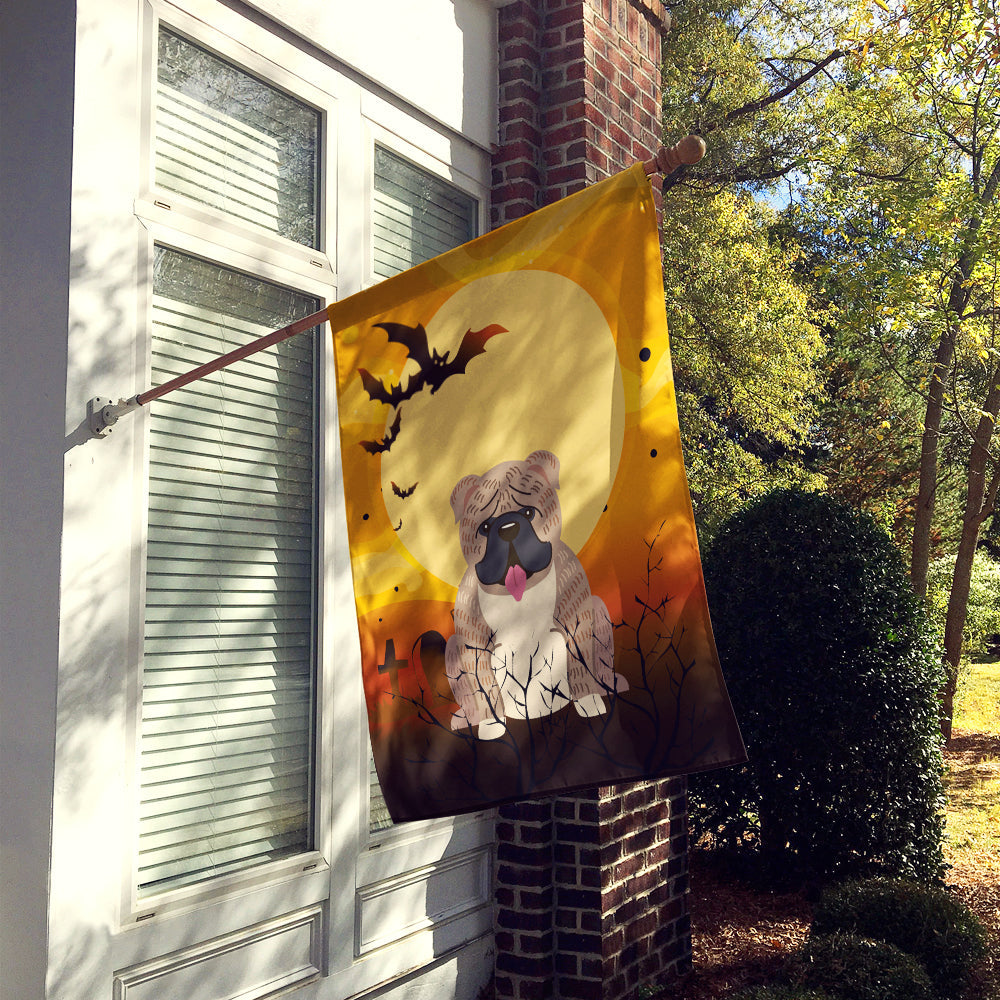 Halloween English Bulldog Grey Brindle  House Flag 28x40 Porch Sleeve Pole Decorative Outside Yard Banner Artwork Wall Hanging, Polyester