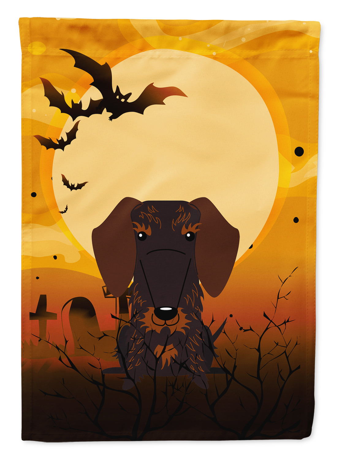 Halloween Wire Haired Dachshund Chocolate Garden Flag Mailbox Decorative Yard Banner Outside Patio Artwork for Flower Beds, Garden Size, Multicolor