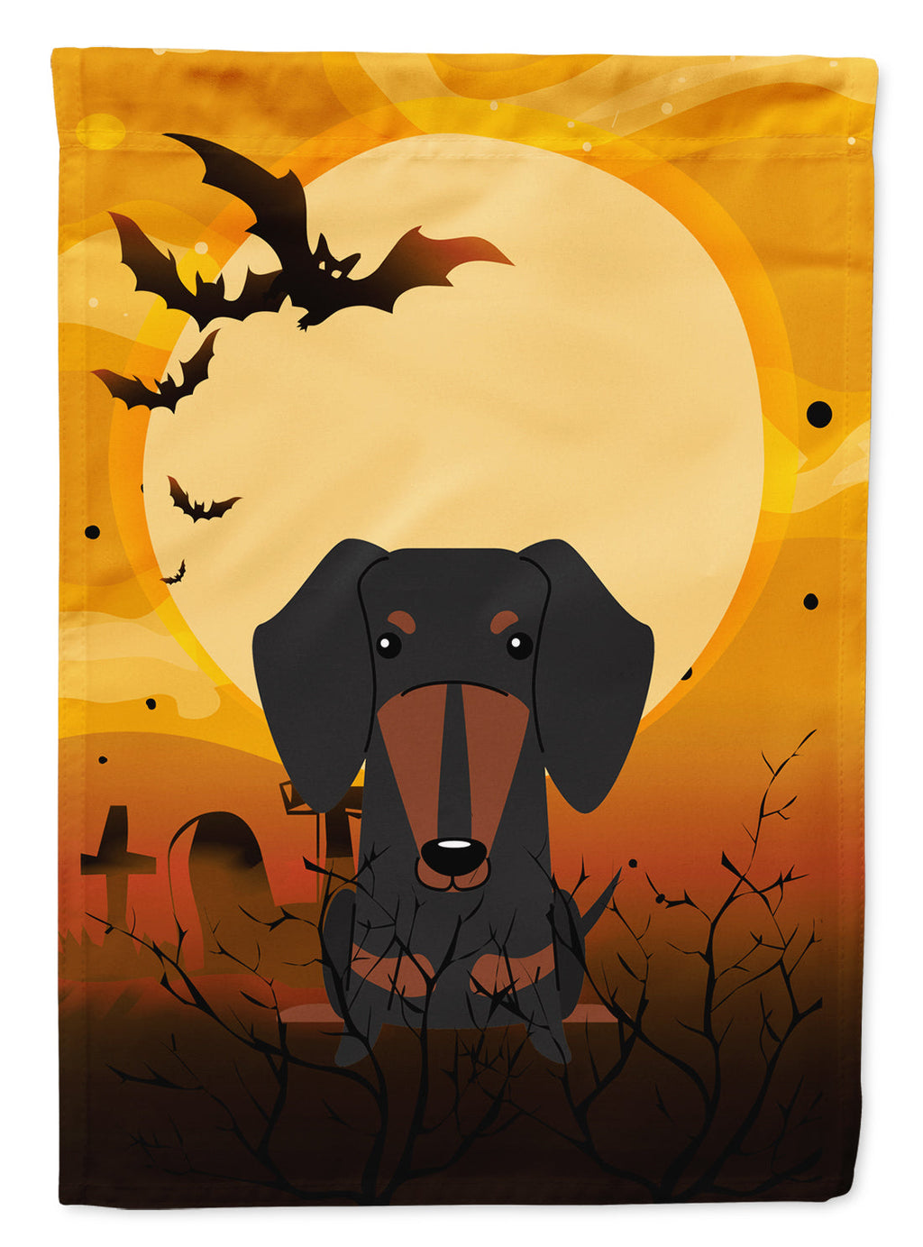 Halloween Dachshund Black Tan Garden Flag Mailbox Decorative Yard Banner Outside Patio Artwork for Flower Beds, Garden Size, Multicolor