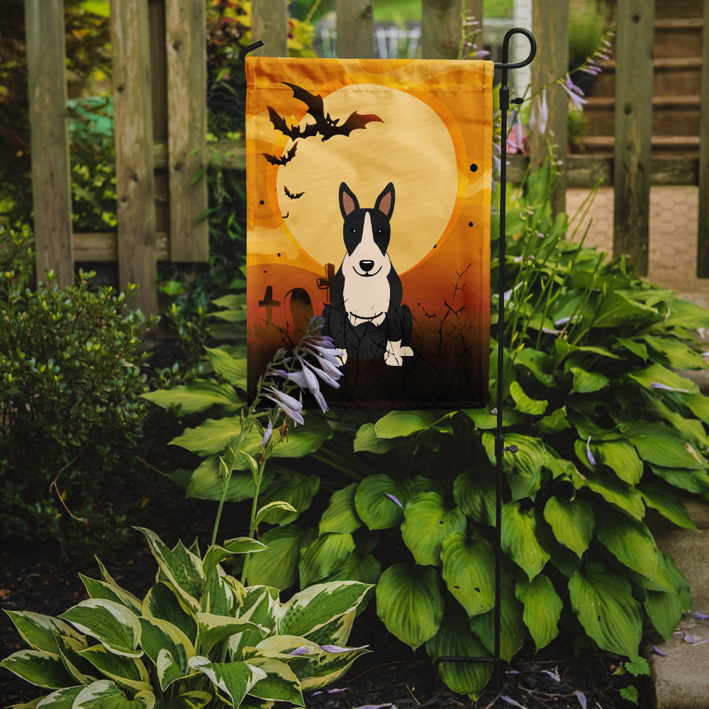 Halloween Bull Terrier Black White Garden Flag Mailbox Decorative Yard Banner Outside Patio Artwork for Flower Beds, Garden Size, Multicolor