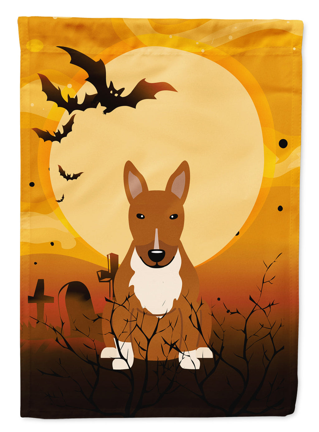 Halloween Bull Terrier Red Garden Flag Mailbox Decorative Yard Banner Outside Patio Artwork for Flower Beds, Garden Size, Multicolor