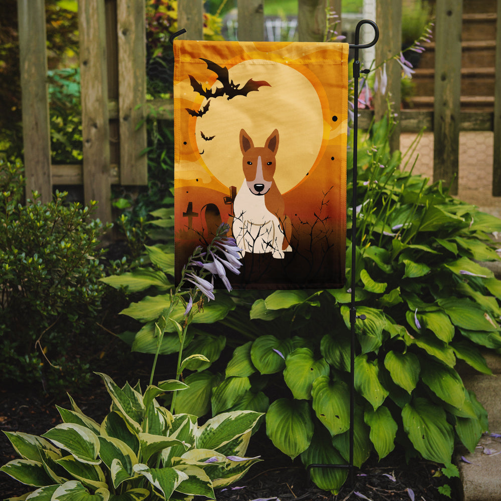 Halloween Bull Terrier Red White Garden Flag Mailbox Decorative Yard Banner Outside Patio Artwork for Flower Beds, Garden Size, Multicolor