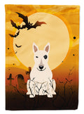 Halloween Bull Terrier White Garden Flag Mailbox Decorative Yard Banner Outside Patio Artwork for Flower Beds, Garden Size, Multicolor