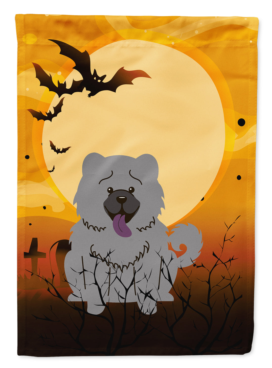 Halloween Chow Chow Blue Garden Flag Mailbox Decorative Yard Banner Outside Patio Artwork for Flower Beds, Garden Size, Multicolor