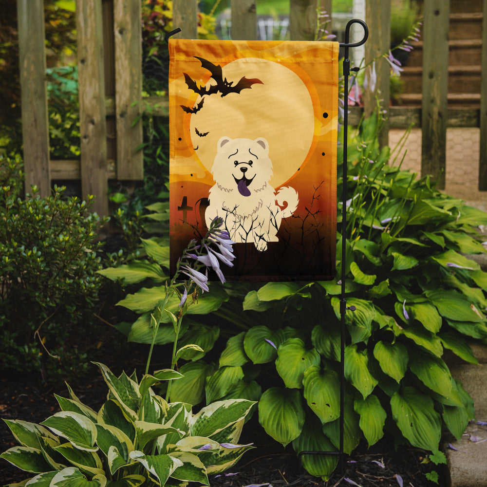 Halloween Chow Chow White Garden Flag Mailbox Decorative Yard Banner Outside Patio Artwork for Flower Beds, Garden Size, Multicolor