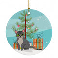Asian Cat Merry Christmas Tree Ceramic Ornament Christmas Tree Hanging Decorations for Home Christmas Holiday, Party, Gift, 3 in, Multicolor