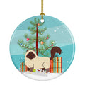 Birman Cat Merry Christmas Tree Ceramic Ornament Christmas Tree Hanging Decorations for Home Christmas Holiday, Party, Gift, 3 in, Multicolor