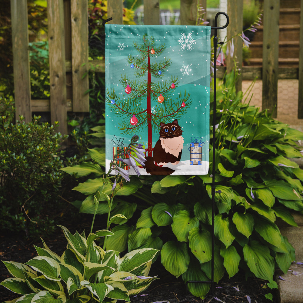 Himalayan Cat Merry Christmas Tree Garden Flag Mailbox Decorative Yard Banner Outside Patio Artwork for Flower Beds, Garden Size, Multicolor