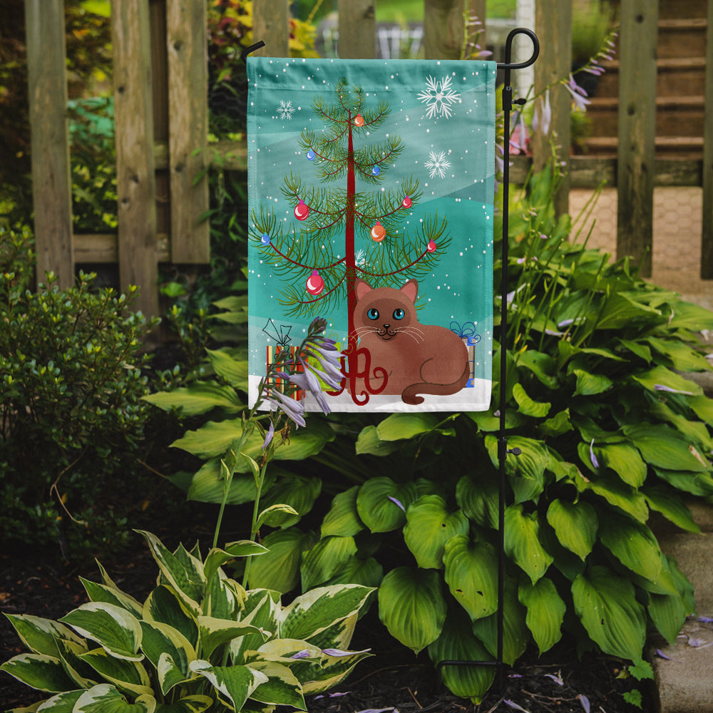 Tonkinese Cat Merry Christmas Tree Garden Flag Mailbox Decorative Yard Banner Outside Patio Artwork for Flower Beds, Garden Size, Multicolor