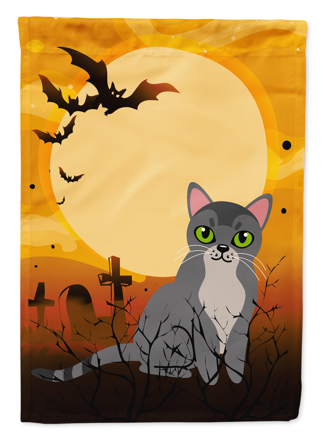 Halloween Asian Cat Garden Flag Mailbox Decorative Yard Banner Outside Patio Artwork for Flower Beds, Garden Size, Multicolor