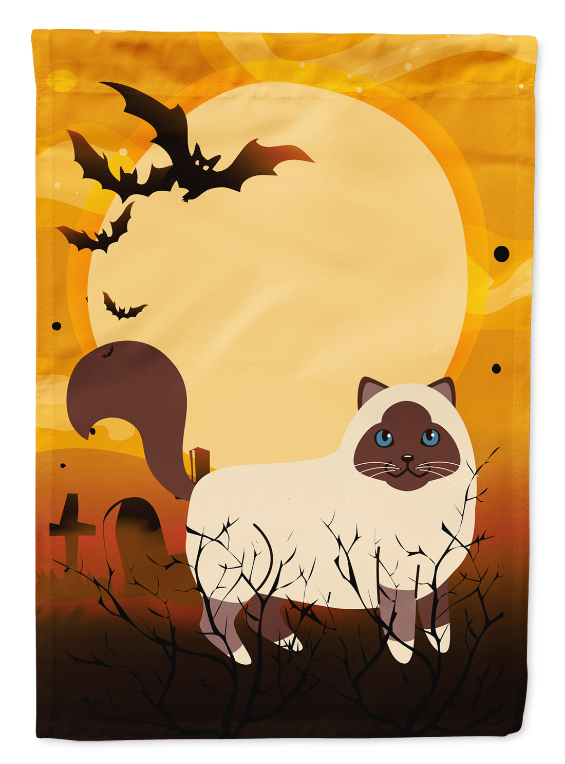 Halloween Birman Cat Garden Flag Mailbox Decorative Yard Banner Outside Patio Artwork for Flower Beds, Garden Size, Multicolor