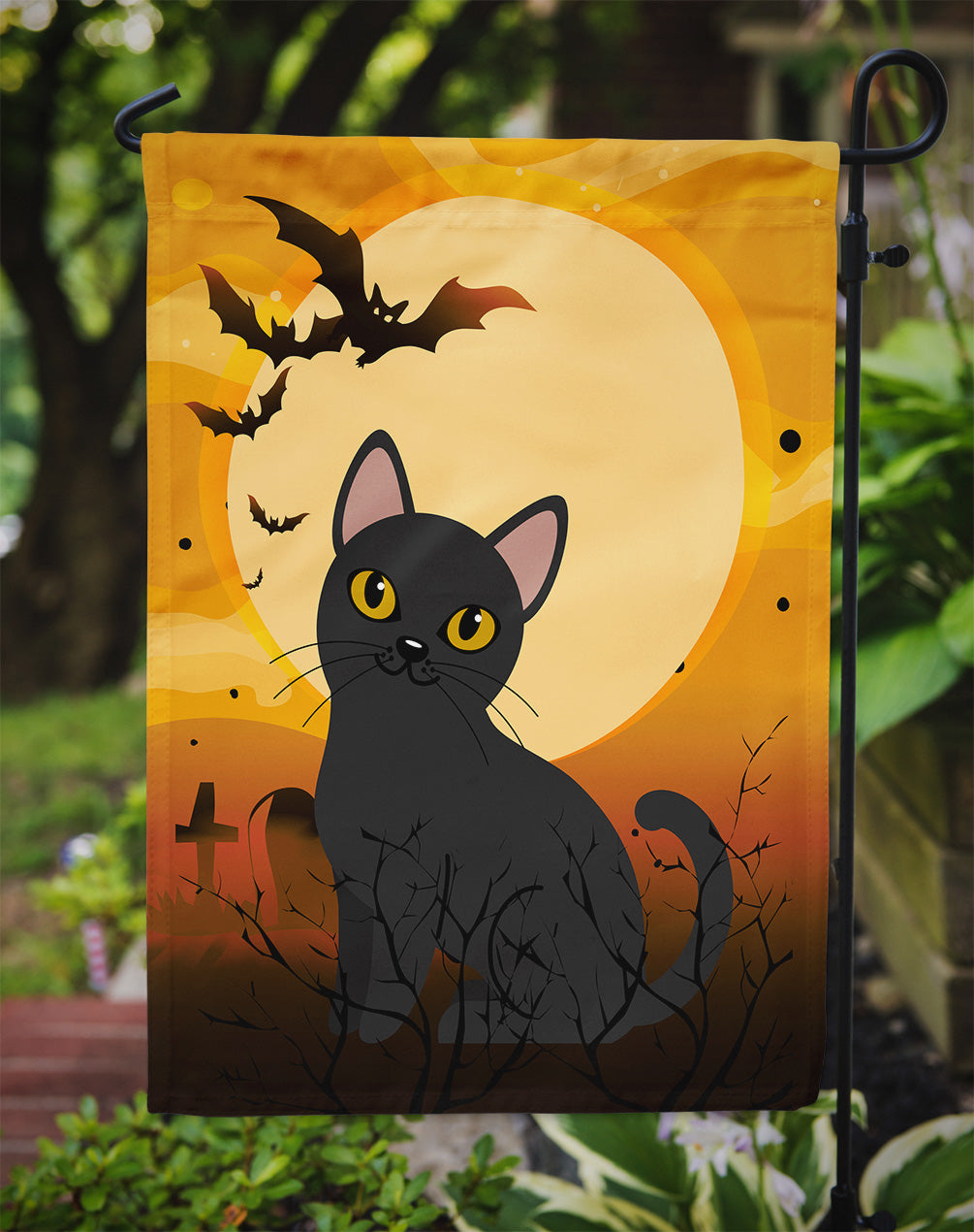 Halloween Bombay Cat Garden Flag Mailbox Decorative Yard Banner Outside Patio Artwork for Flower Beds, Garden Size, Multicolor