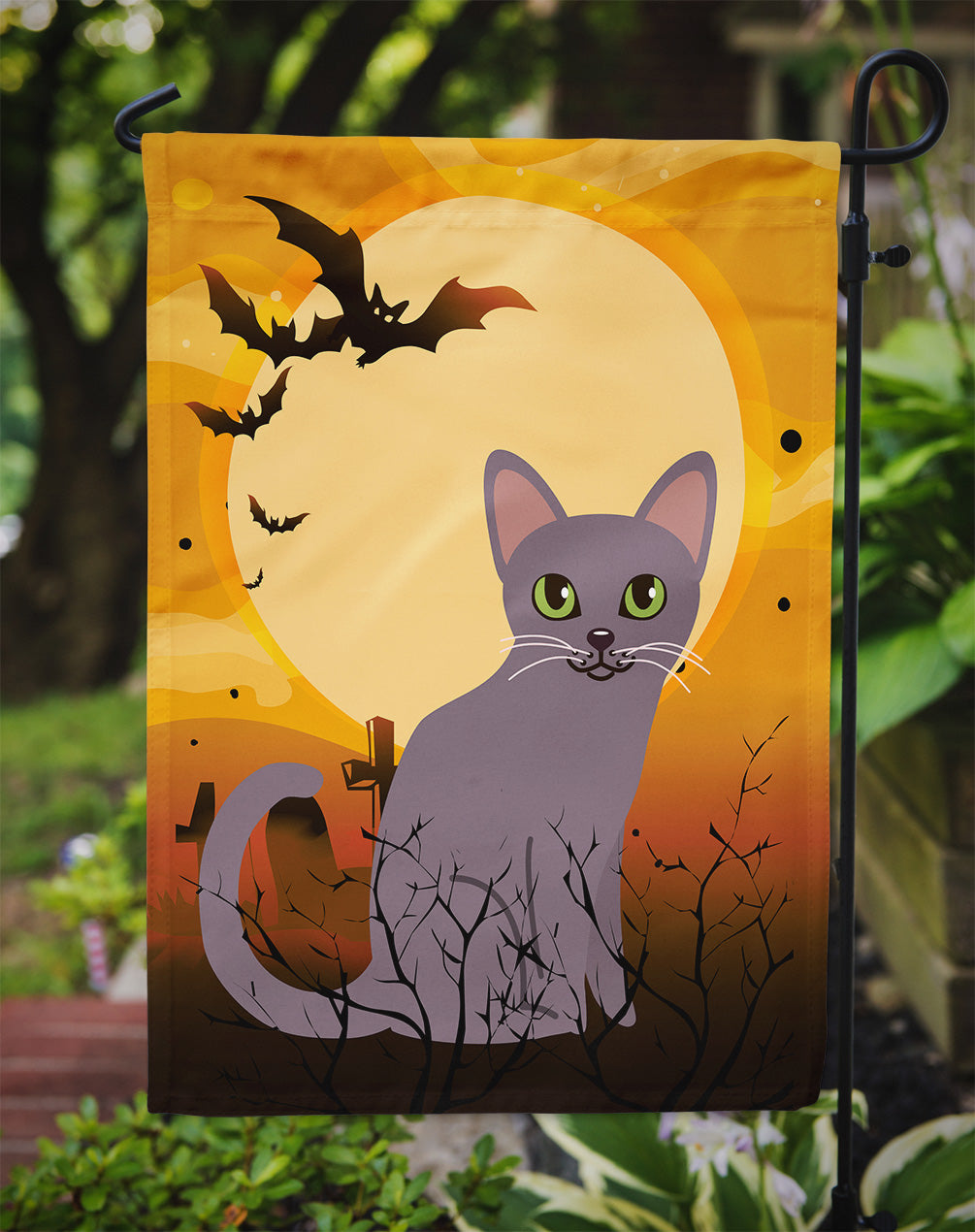Halloween Korat Cat Garden Flag Mailbox Decorative Yard Banner Outside Patio Artwork for Flower Beds, Garden Size, Multicolor