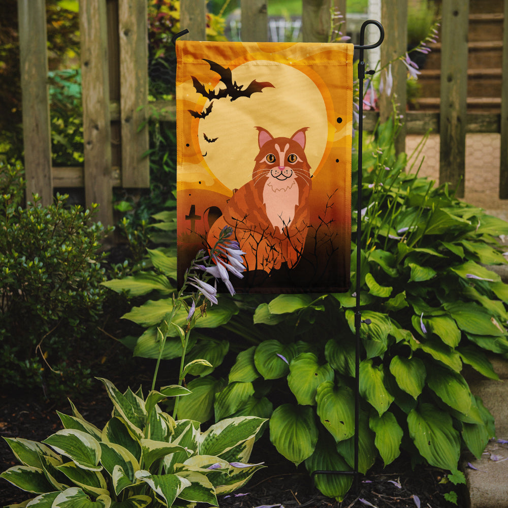 Halloween Maine Coon Cat Garden Flag Mailbox Decorative Yard Banner Outside Patio Artwork for Flower Beds, Garden Size, Multicolor