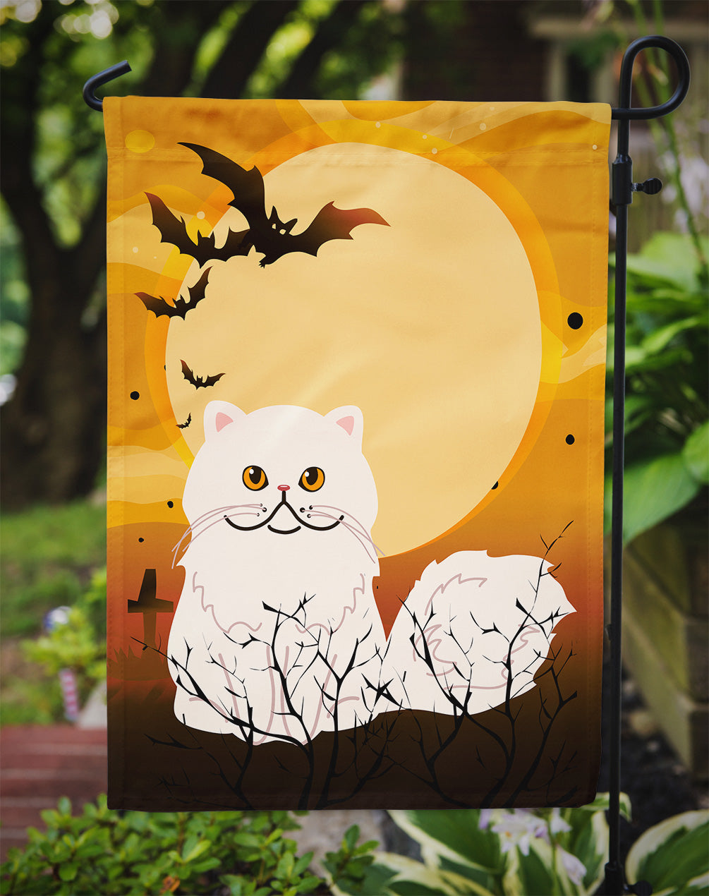 Halloween Persian Cat Garden Flag Mailbox Decorative Yard Banner Outside Patio Artwork for Flower Beds, Garden Size, Multicolor