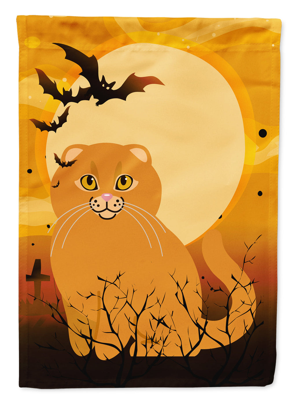 Halloween Scottish Fold Cat Garden Flag Mailbox Decorative Yard Banner Outside Patio Artwork for Flower Beds, Garden Size, Multicolor