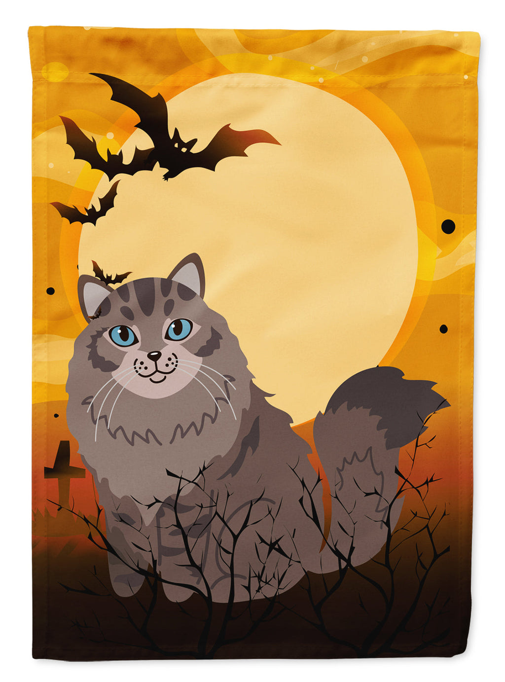 Halloween Siberian Cat Garden Flag Mailbox Decorative Yard Banner Outside Patio Artwork for Flower Beds, Garden Size, Multicolor