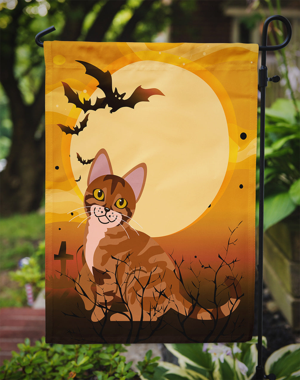 Halloween Sokoke Cat Garden Flag Mailbox Decorative Yard Banner Outside Patio Artwork for Flower Beds, Garden Size, Multicolor