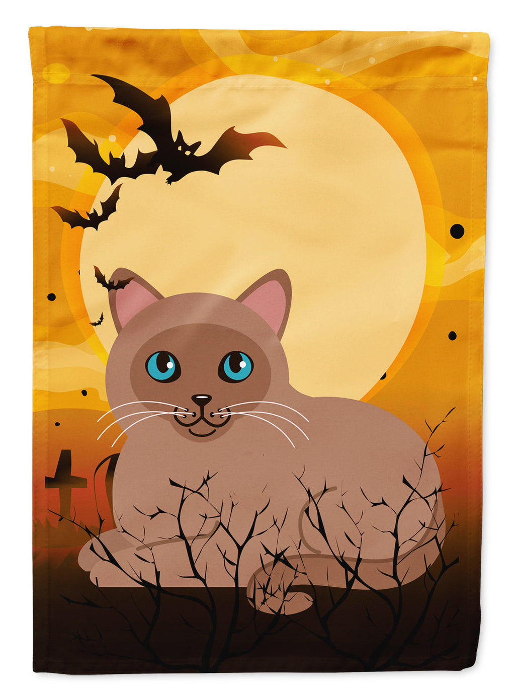 Halloween Tonkinese Cat Garden Flag Mailbox Decorative Yard Banner Outside Patio Artwork for Flower Beds, Garden Size, Multicolor