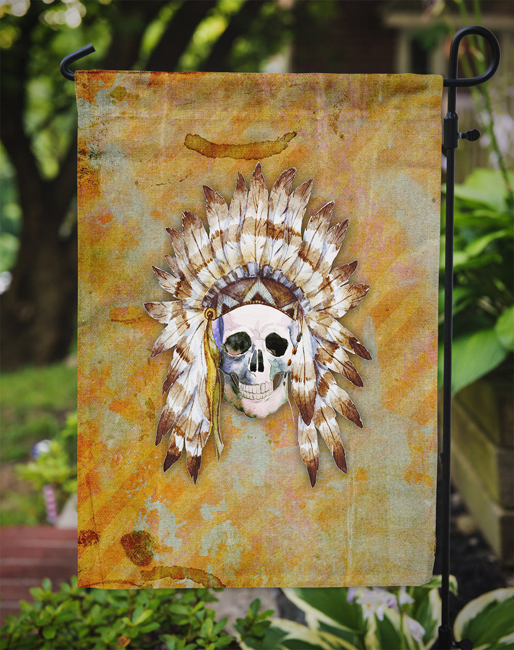 Day of the Dead Indian Skull Garden Flag Mailbox Decorative Yard Banner Outside Patio Artwork for Flower Beds, Garden Size, Multicolor